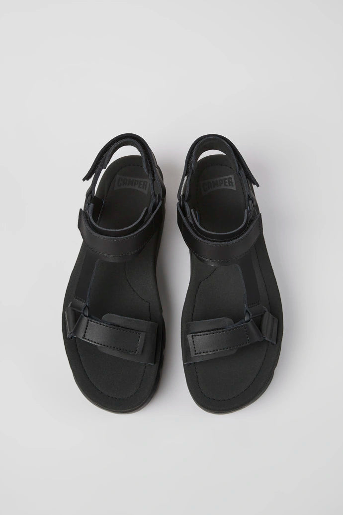 Oruga Up Leather Women's Sandal - Black